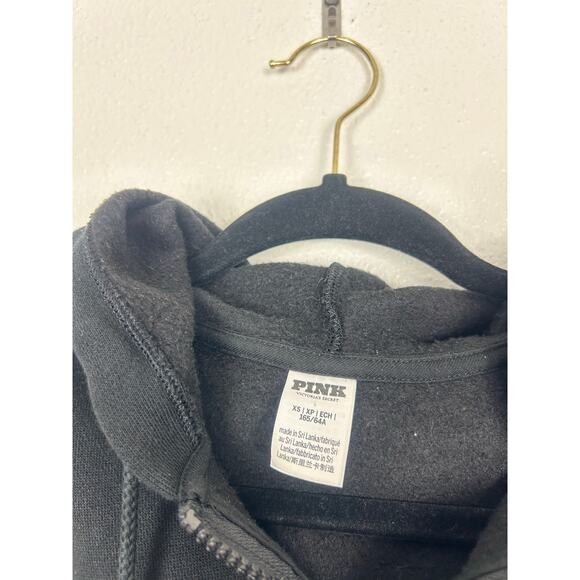 PINK Victoria's Secret Wide Leg Hooded Longsleeve Jumpsuit Black XS Athletic - Picture 5 of 8